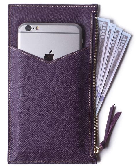 Purple card holders and wallets 